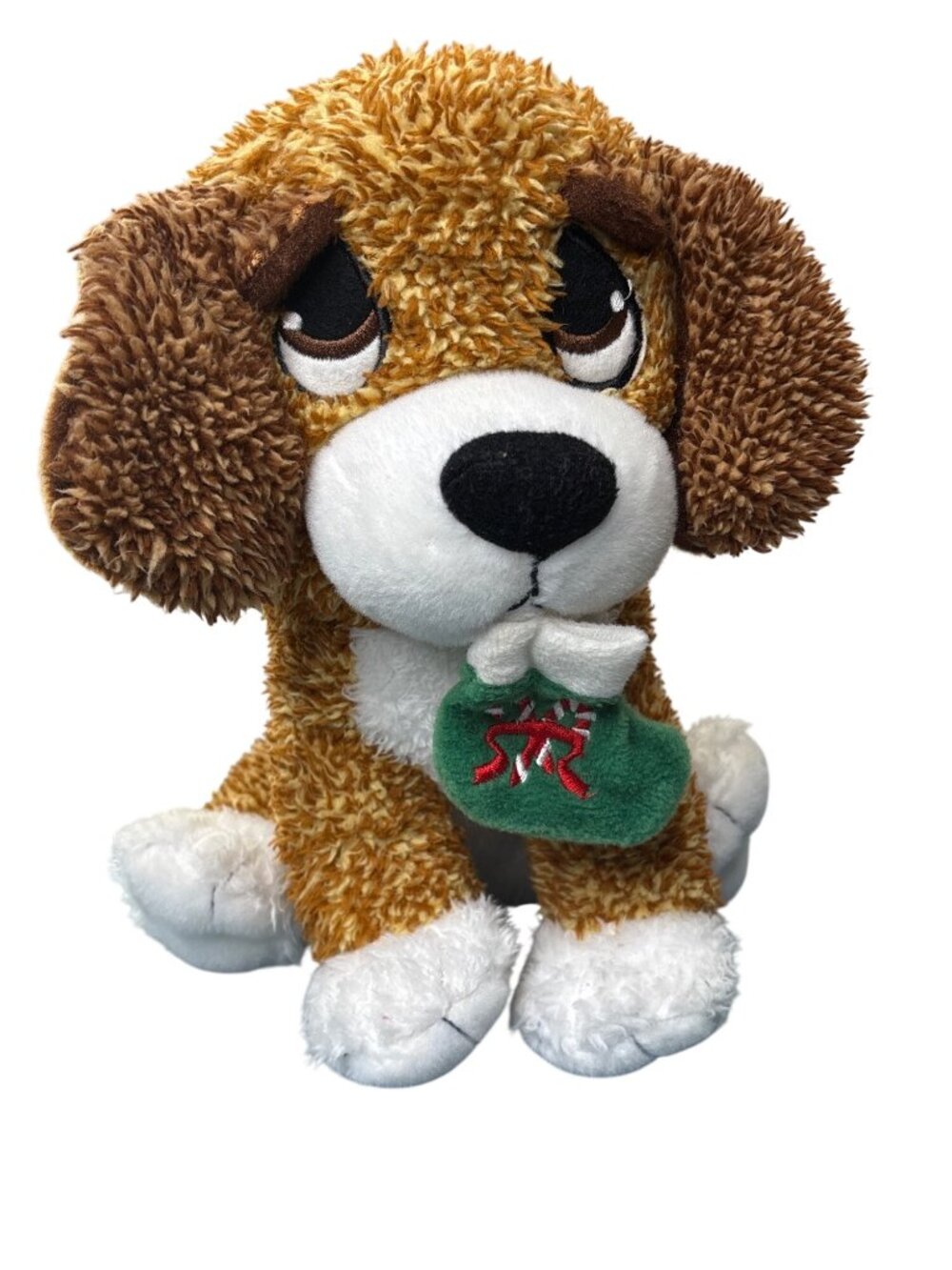 Inter-American Products 2010 Christmas Puppy Dog Plush Stocking Soft Eyes 11 in